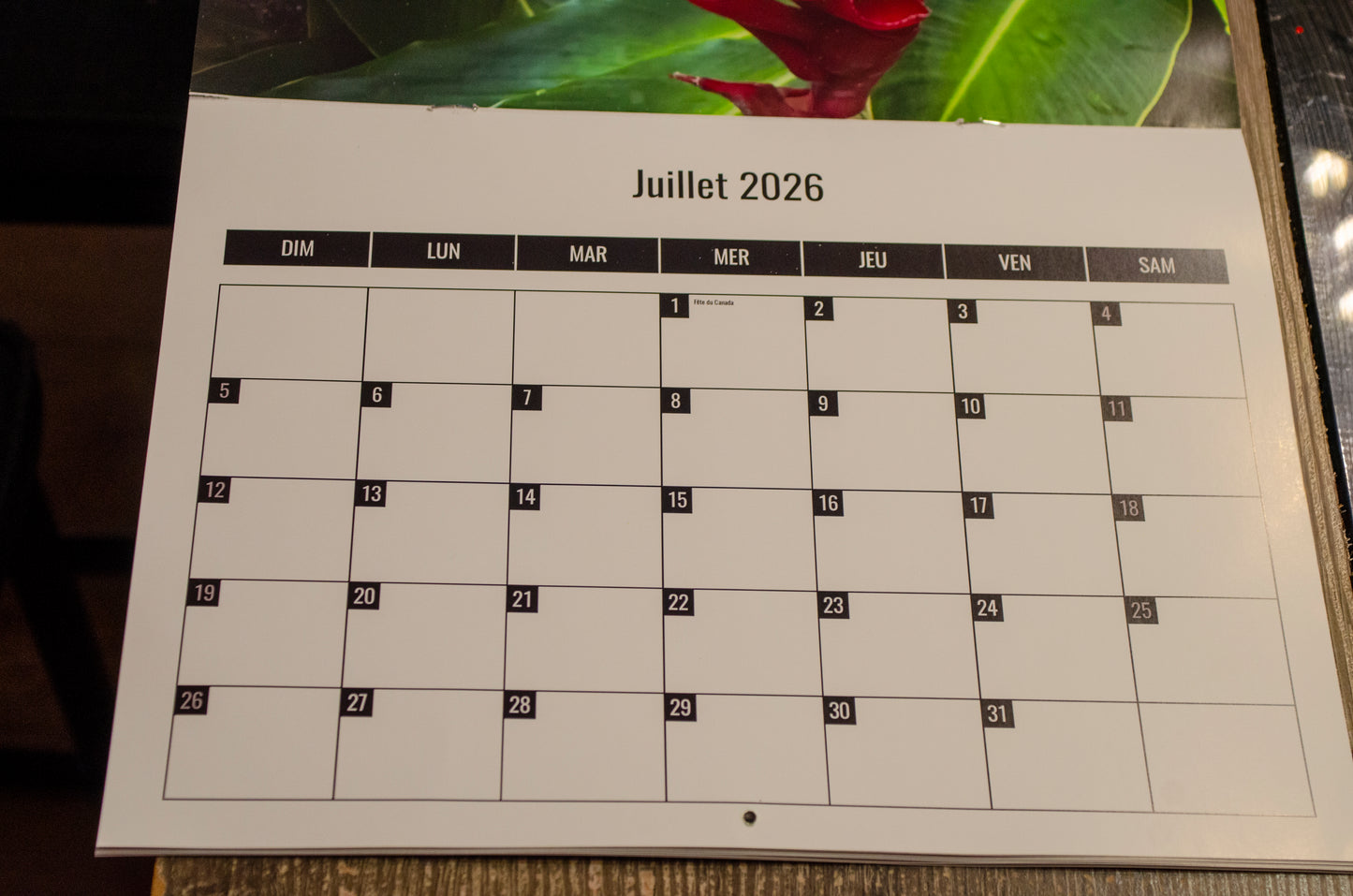 Calendrier 2026